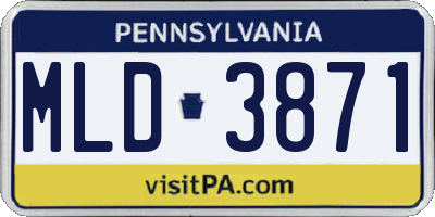 PA license plate MLD3871