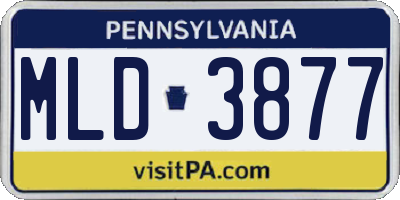 PA license plate MLD3877