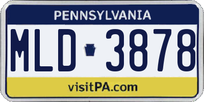 PA license plate MLD3878