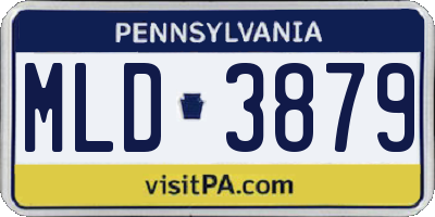 PA license plate MLD3879