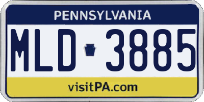 PA license plate MLD3885