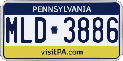 PA license plate MLD3886