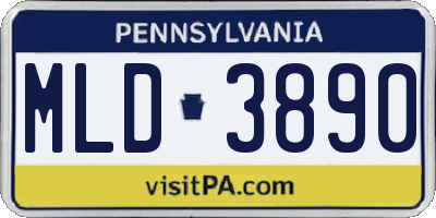 PA license plate MLD3890