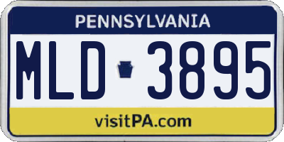 PA license plate MLD3895