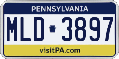 PA license plate MLD3897