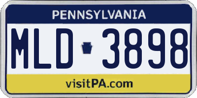 PA license plate MLD3898