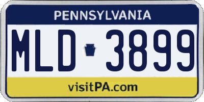 PA license plate MLD3899