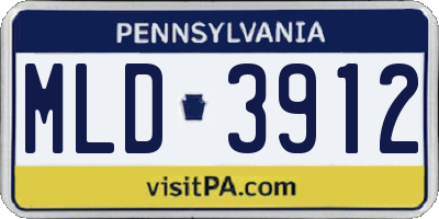 PA license plate MLD3912
