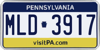 PA license plate MLD3917