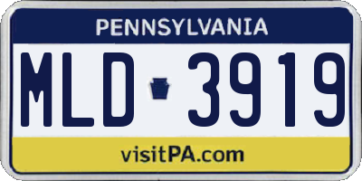 PA license plate MLD3919
