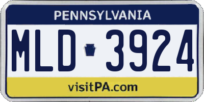 PA license plate MLD3924