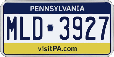 PA license plate MLD3927