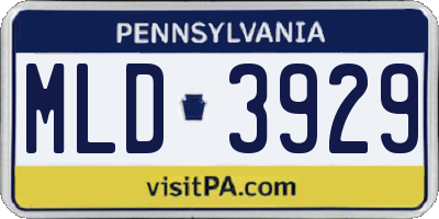 PA license plate MLD3929
