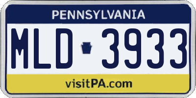 PA license plate MLD3933