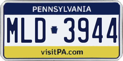 PA license plate MLD3944