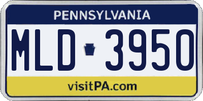 PA license plate MLD3950