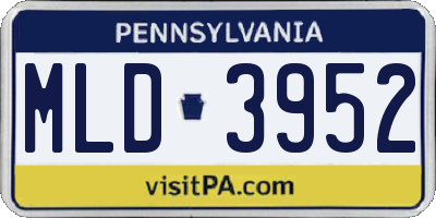 PA license plate MLD3952
