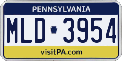 PA license plate MLD3954