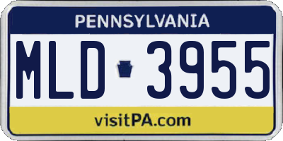 PA license plate MLD3955