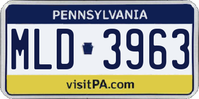 PA license plate MLD3963