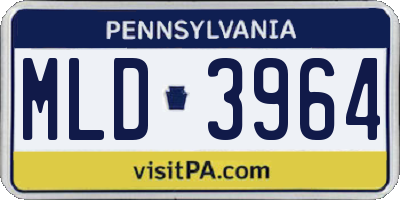 PA license plate MLD3964