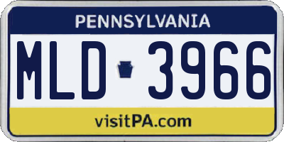 PA license plate MLD3966