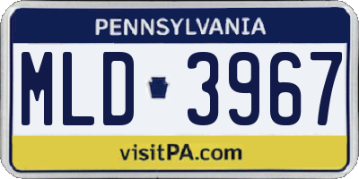 PA license plate MLD3967