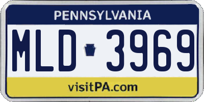 PA license plate MLD3969