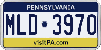 PA license plate MLD3970