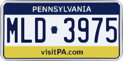 PA license plate MLD3975