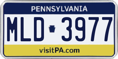 PA license plate MLD3977