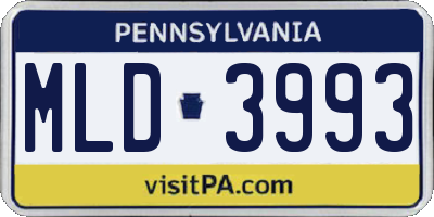 PA license plate MLD3993
