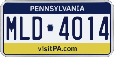 PA license plate MLD4014