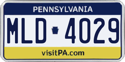PA license plate MLD4029