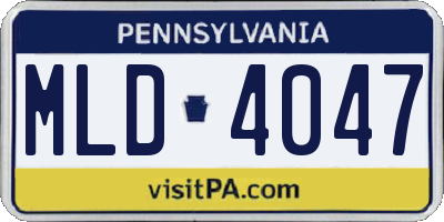 PA license plate MLD4047