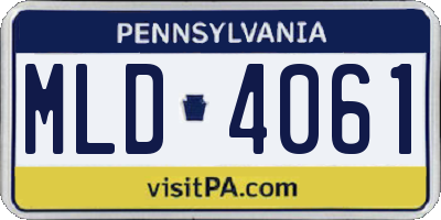 PA license plate MLD4061