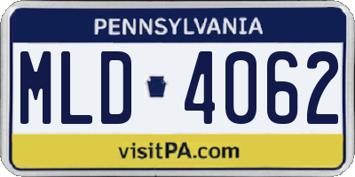 PA license plate MLD4062
