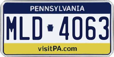 PA license plate MLD4063