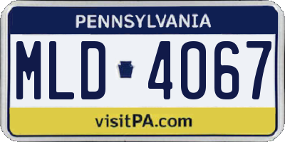 PA license plate MLD4067
