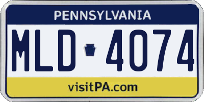 PA license plate MLD4074