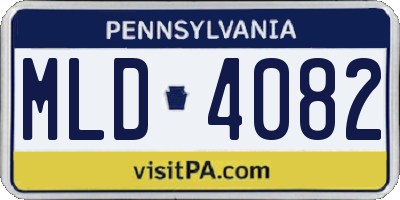 PA license plate MLD4082
