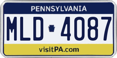 PA license plate MLD4087