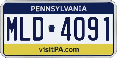 PA license plate MLD4091