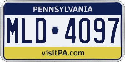 PA license plate MLD4097