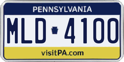 PA license plate MLD4100