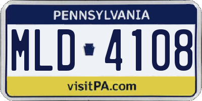 PA license plate MLD4108
