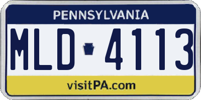 PA license plate MLD4113