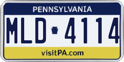 PA license plate MLD4114