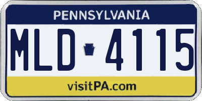 PA license plate MLD4115