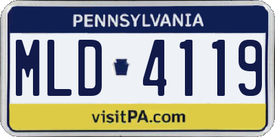 PA license plate MLD4119